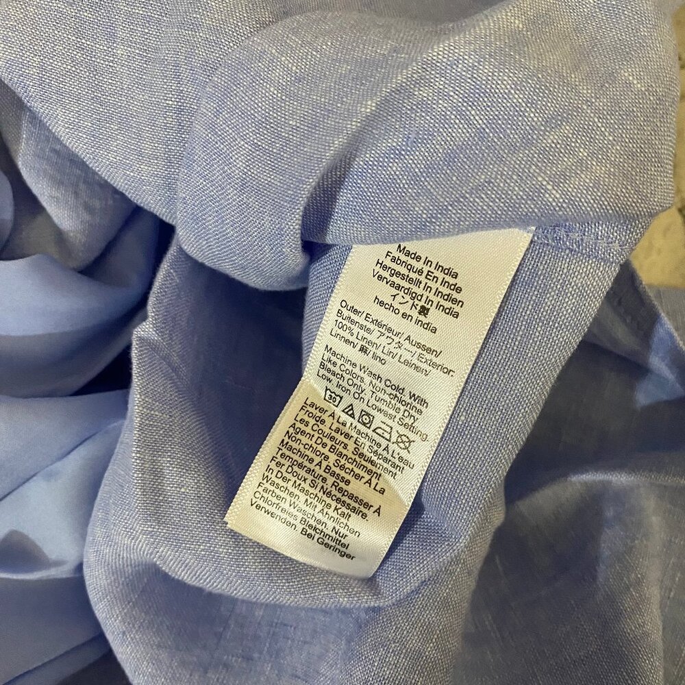 J. Crew Light Blue Linen Maxi Shirt Dress - Picture 14 of 15